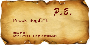 Prack Bogát névjegykártya